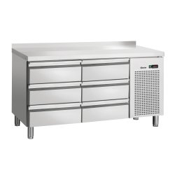 Kühltisch S6-100 MA mit Aufkantung 6 Schubladen 1342 x 700mm