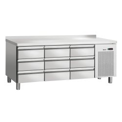 Kühltisch S9-100 MA mit Aufkantung 9 Schubladen 1792 x 700mm